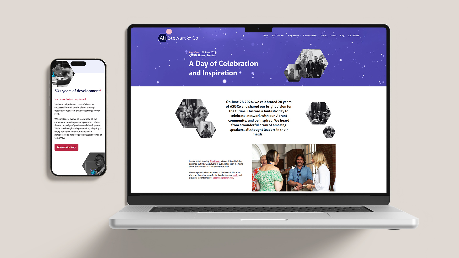 Ali Stewart & Co website on multiple devices